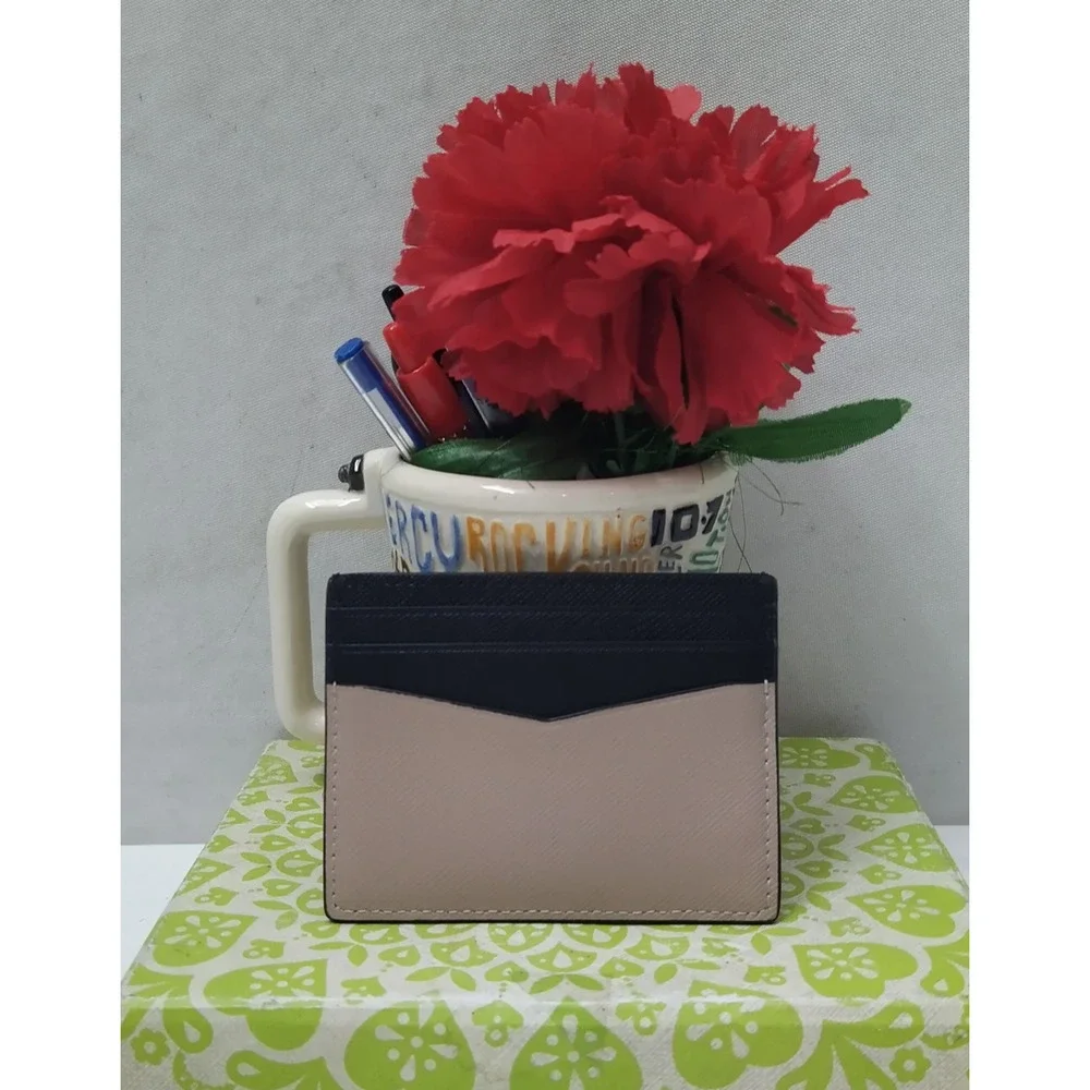 Kate Spade New York Beige Leather Credit Card Wallet